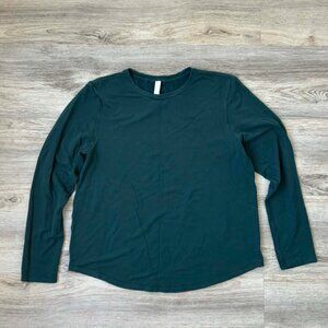 Lululemon Love modal fleece long sleeve shirt - size 12 green jasper